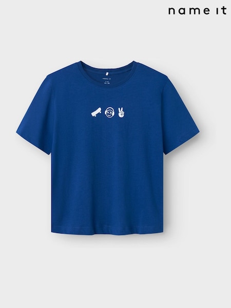 Name It Blue Skateboard Graphic Back Print T-Shirt (AM9098) | €14