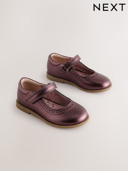 Burgundy Red Leather Touch Fastening Brogue Shoes (AM9153) | €35 - €38