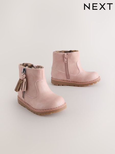Pink Standard Fit (F) Chelsea Zip Tassel Ankle Boots (AM9187) | R$ 265 - R$ 305