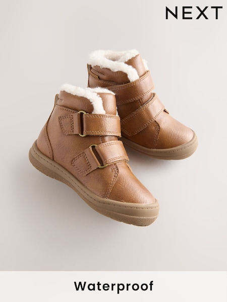 Tan Brown Waterproof Touch Fastening Boots (AM9203) | €52 - €58