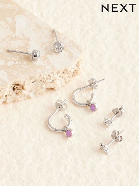 Sterling Silver Stud And Hoops Earrings (AM9226) | €39