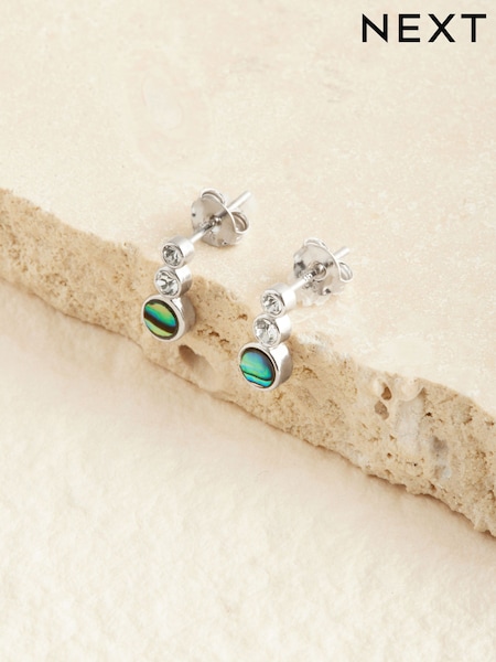 Sterling Silver Abalone Stud Earrings (AM9230) | €23.50