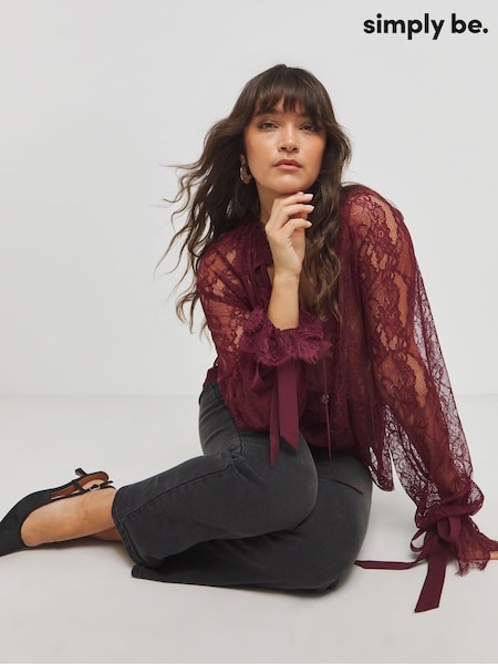 Simply Be Lace Blouse With Exaggerated Bow Detail (AM9249) | 177 LEI
