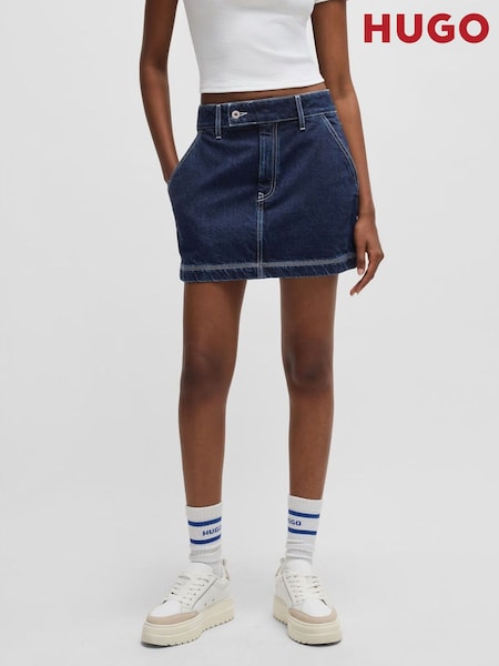 HUGO Blue 100% Cotton Denim Skirt (AM9287) | ₪448