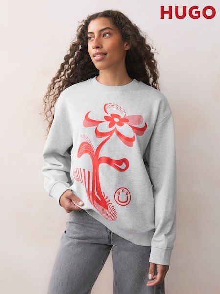 HUGO Floral Graphic Oversized Jersey Sweatshirt (AM9290) | €187