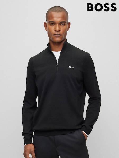 Черный - BOSS Logo Cotton Blend Jumper (AM9304) | €211
