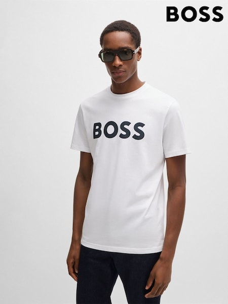 BOSS White Large Regular Fit Logo T-Shirt (AM9305) | €41