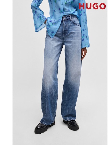 HUGO Blue Relaxed-Fit Faded Denim Jeans (AM9345) | €171