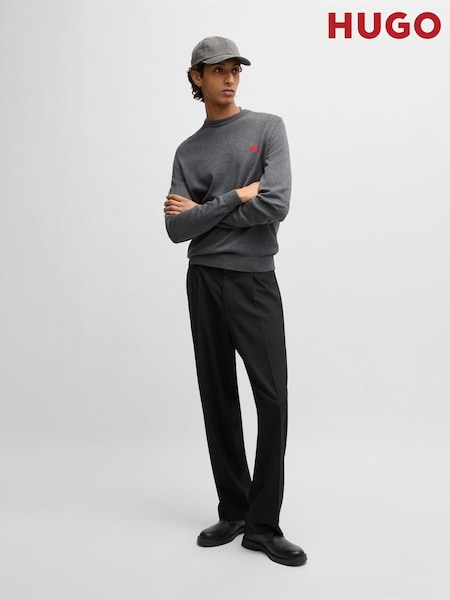 HUGO Grey Knitted 100% Cotton Sweater (AM9392) | €142