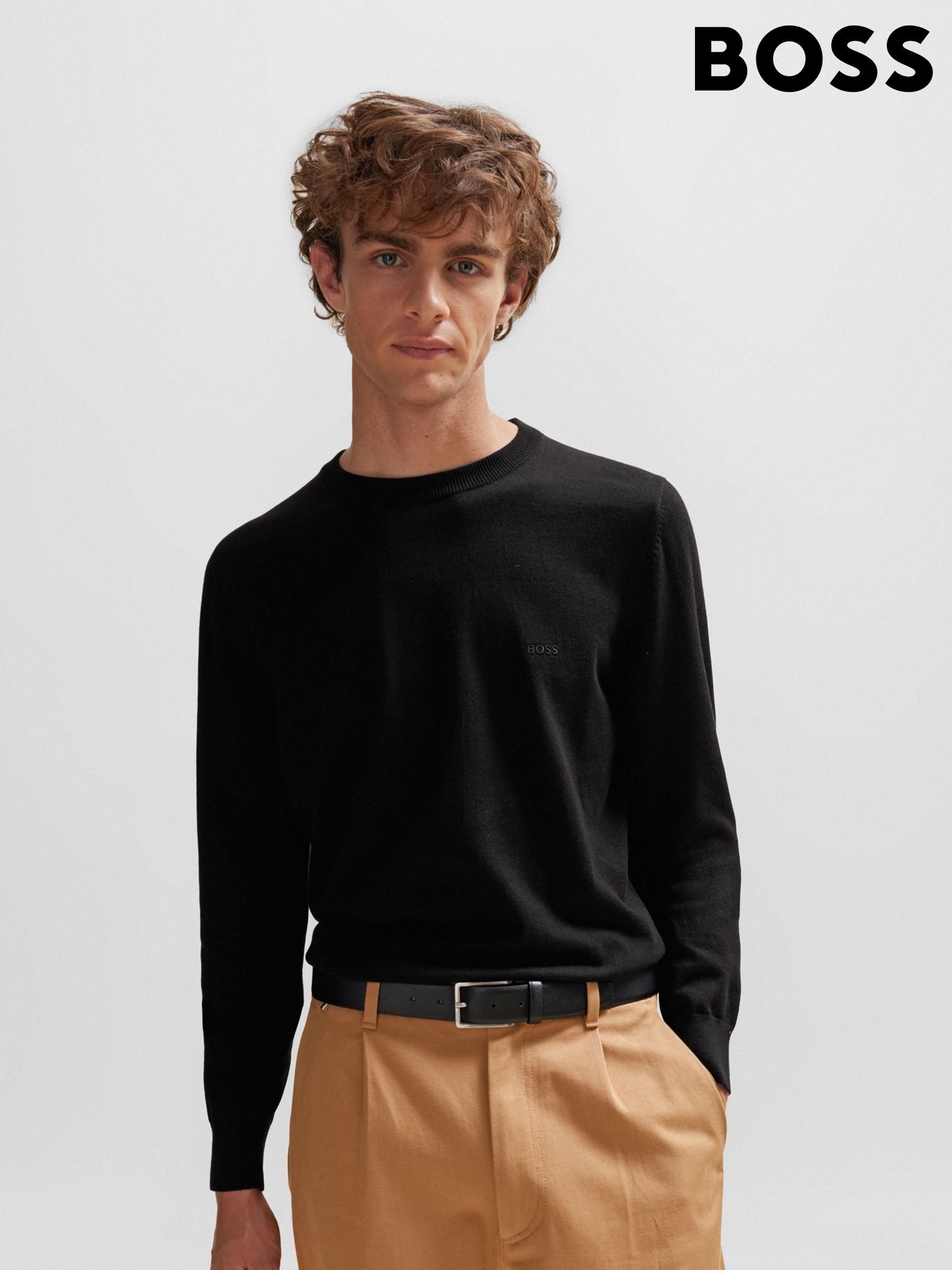 Boss Black Essentials Crew Neck Jumpers Next Luxembourg