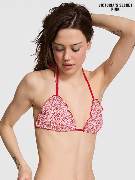 Victoria's Secret PINK Red Leopard Reign Triangle Bikini Top (AM9470) | €39