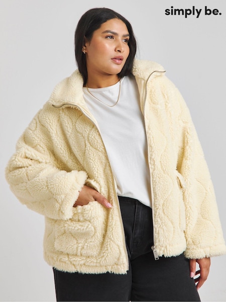 Simply Be Onion Quilt Teddy Zip Through Jacket (AM9528) | 359 LEI