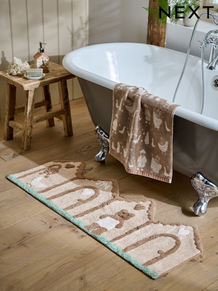 Natural 100% Cotton Bertie Woodland Runner Bath Spa (AM9600) | €29