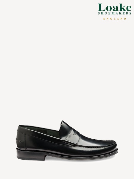 Loake Polished Leather Beef Roll Black Loafers (AM9604) | € 237