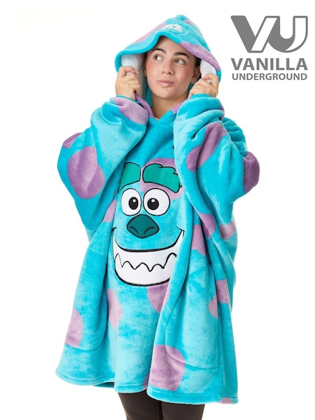 Vanilla Underground Blue Unisex Disney Monsters Inc Adults Blanket Hoodie (AM9613) | R$ 530