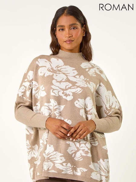 Roman Natural Floral Mono Print Knit Jumper (AM9669) | €51