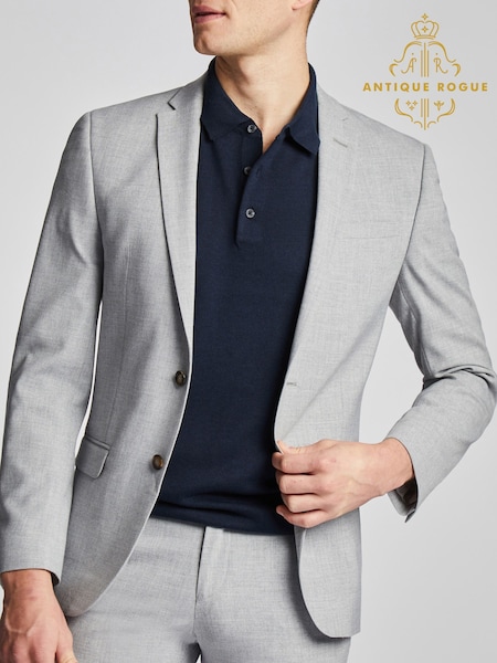 Antique Rogue Grey Plain Skinny Jacket (AM9697) | AED670
