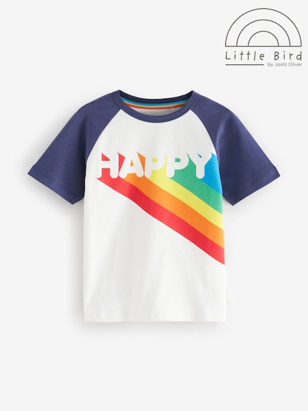 أزرق داكن - Little Bird by Jools Oliver Rainbow Raglan Short Sleeve T-Shirt (AM9830) | ‏70 د.إ.‏ - ‏ 93‏ د.إ.