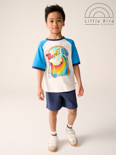 Albastru/Alb - Little Bird by Jools Oliver Top and Short Set (AM9843) | 149 LEI - 194 LEI