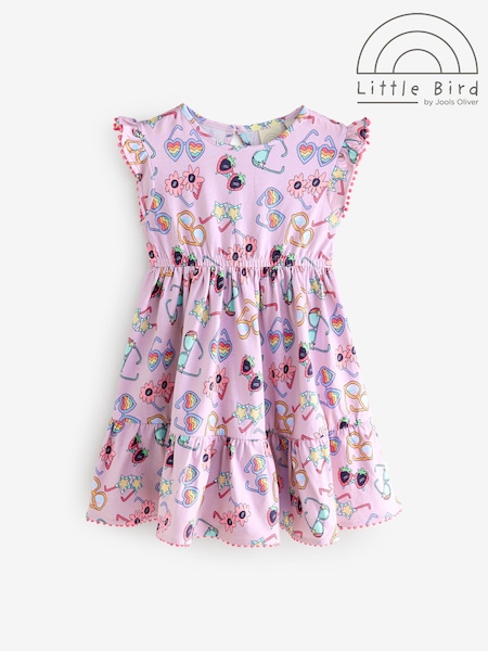 Little Bird by Jools Oliver Lilac Purple Sunglasses Frilled Sleeve Tiered Dress (AM9884) | AED128 - AED175