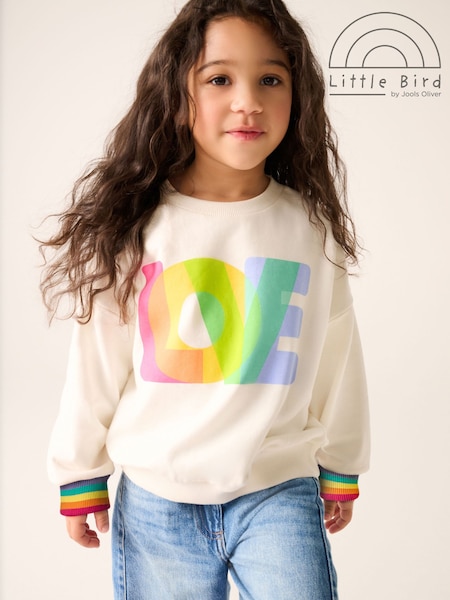 Little Bird by Jools Oliver Multi Rainbow Love Sweatshirt (AM9885) | AED116 - AED151