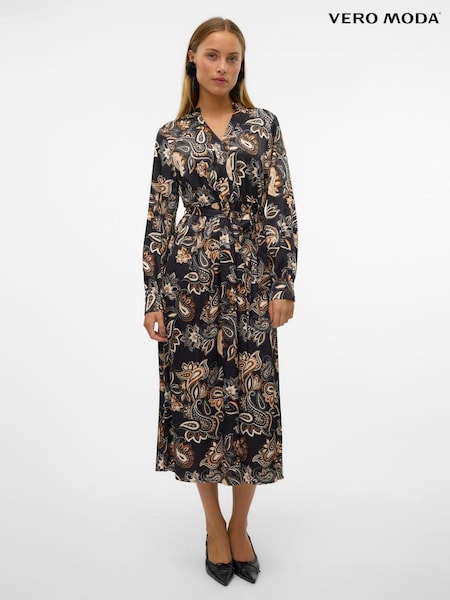 VERO MODA Black Shirt Dress In All Over Paisley Print (AM9927) | €34