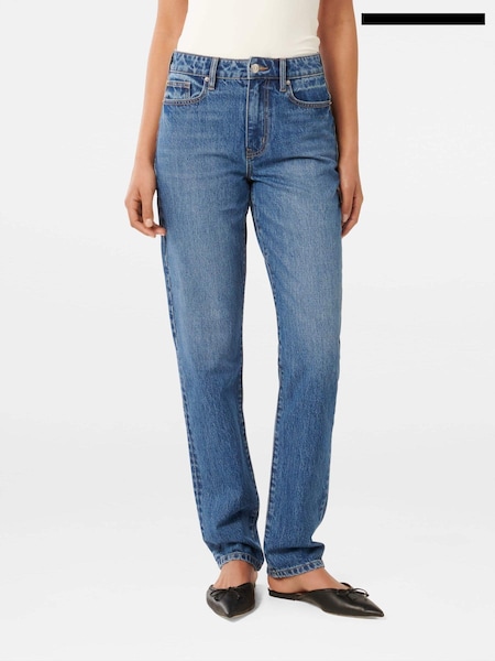 Forever New Blue Slim Paris Straight Leg 100% Cotton Jeans (AM9938) | €40