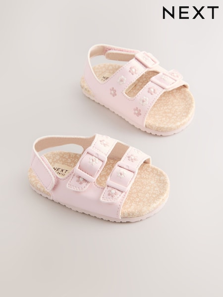 Blumenstickerei, Pink - Touch And Fasten Baby Sandals (0-24mths) (AM9941) | 17 €