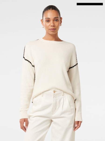 Forever New White Tiffany Crochet Whipstitch Jumper (AM9946) | €67