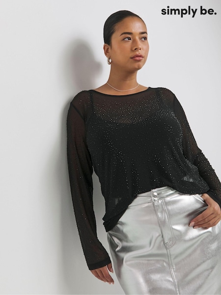 Simply Be Hot Fix Mesh Top (AM9972) | €23