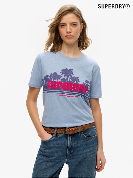 Superdry Blue Outdoor Stripe Relaxed T-Shirt (AN1002) | ₪136