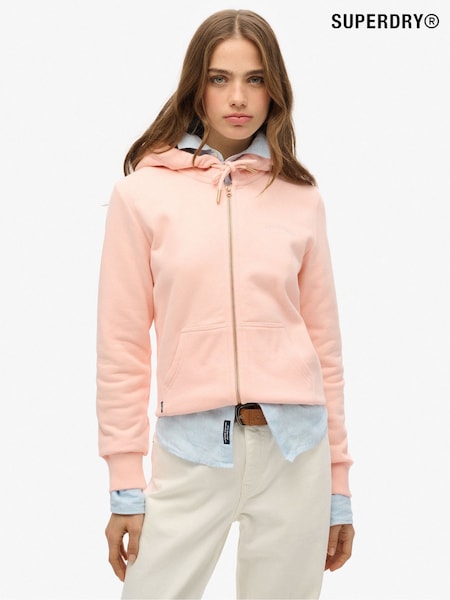 Superdry Pink Essential Logo Zip Hoodie (AN1014) | ₪251