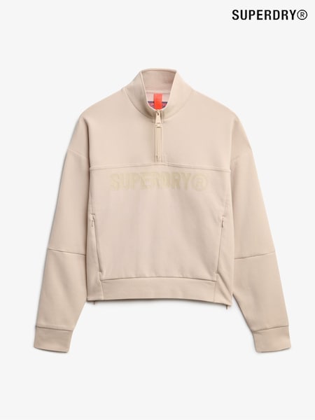 Superdry Cream Green Active Tech Logo Relaxed Half Zip Sweatshirt (AN1015) | 3,304 UAH