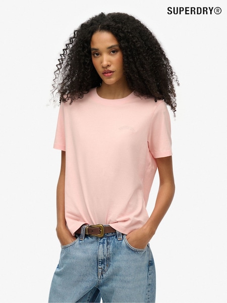 Superdry Pink Essential Logo Embroidered T-Shirt (AN1047) | €28