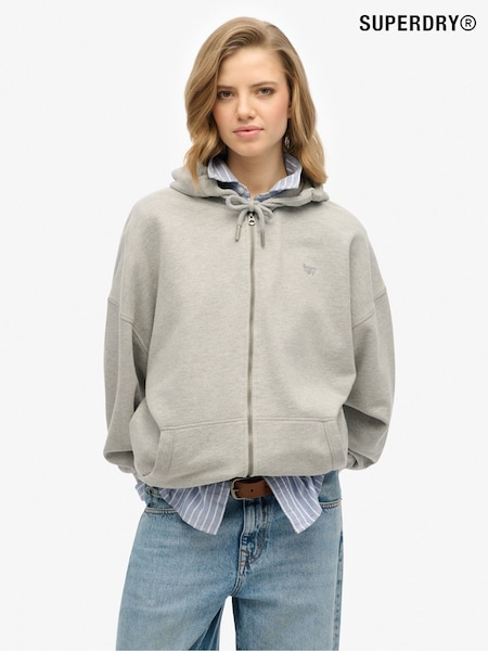 Superdry Grey Studios Zip Hoodie (AN1058) | ₪277