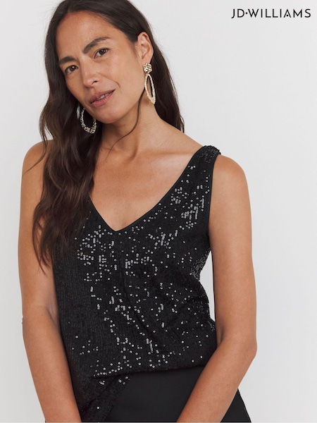 Schwarz - JD Williams Sequin Vest (AN1109) | 41 €