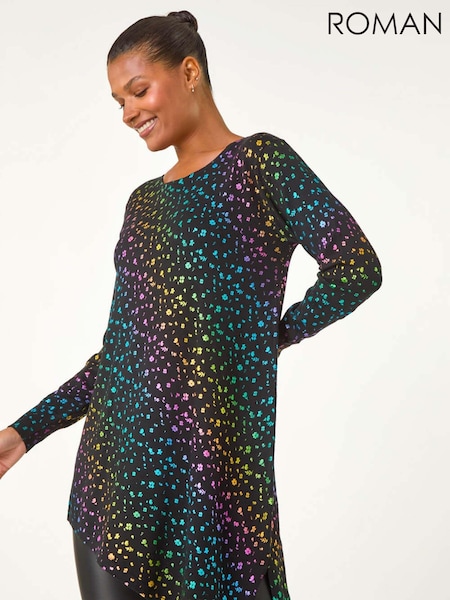 Roman Asymmetrical Foil Print Tunic (AN1220) | 66 €