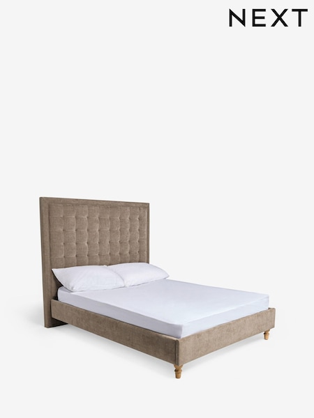 Natural Mid Linen Look Chenille Winslow Upholstered Bed Frame (AN1302) | €700 - €950