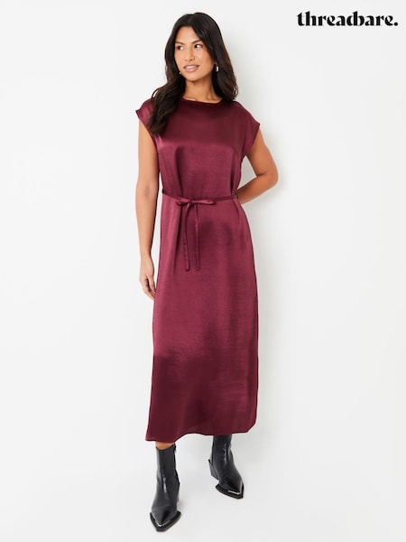 Threadbare Belted Satin Column Maxi Dress (AN1349) | €30