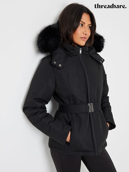 Threadbare Belted Padded Ski Jacket (AN1353) | 506 LEI