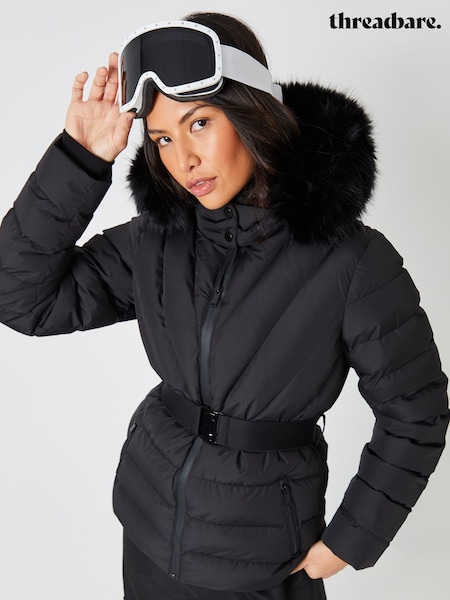 Threadbare Belted Puffer Ski Jacket (AN1365) | 581 LEI