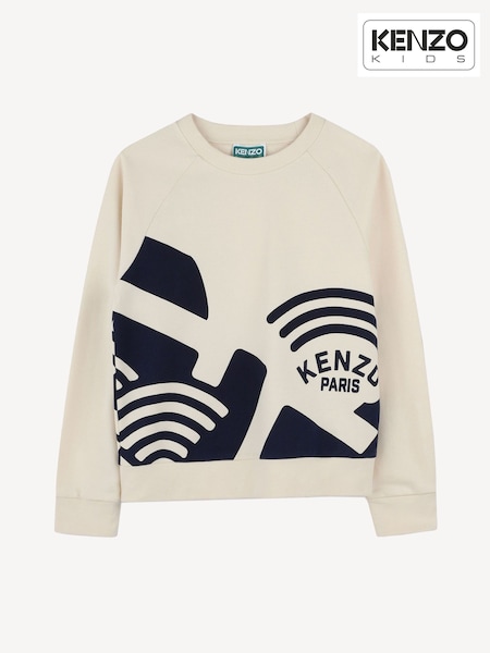 KENZO KIDS Large Natural Long Sleeve Logo Sweatshirt (AN1384) | 856 LEI - 1,043 LEI