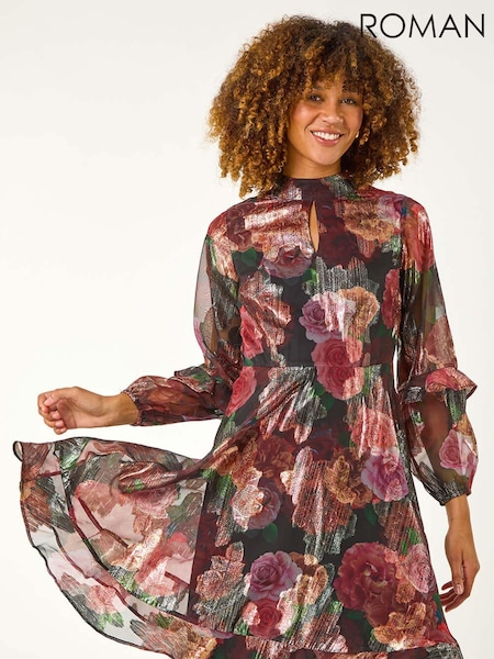 Roman Mini Floral Print Jaquard Dress (AN1465) | 97 €