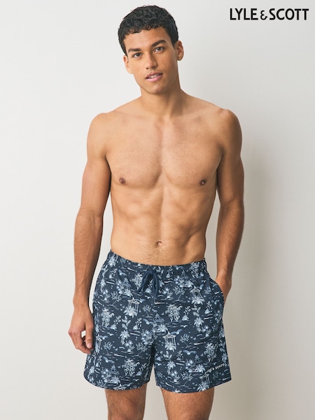 Lyle & Scott Blue Botanical Garden Print Swimshort (AN1491) | €73