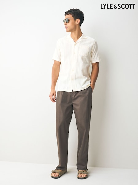 טבעי - Lyle & Scott Broderie Resort Shirt (AN1497) | ‏352‏₪