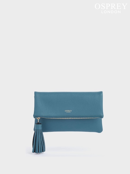Blau - Osprey London Bexley Grainy Hide Leather Clutch Bag (AN1581) | 108 €