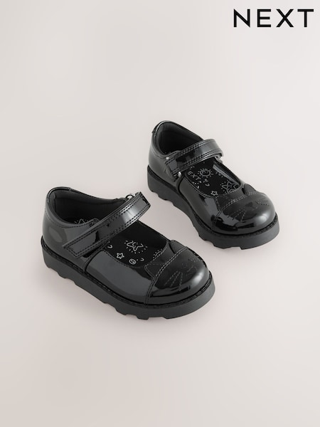 Musta patentti - Cat Character Mary Jane School Shoes (AN1688) | €33 - €42
