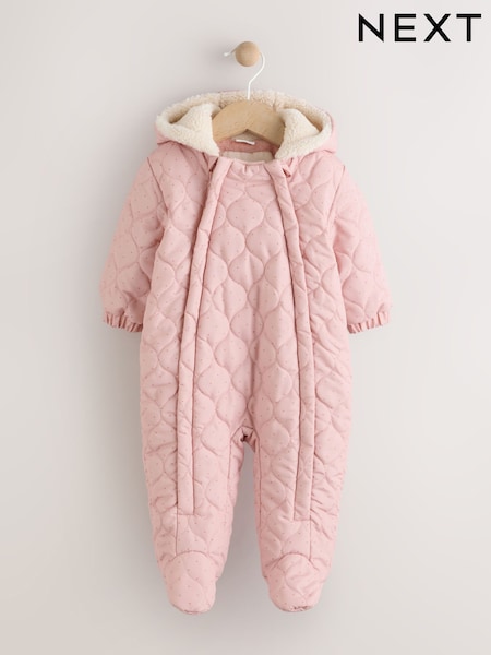Pink Baby Quilted Nylon Pramsuit (0mths-2yrs) (AN1721) | €33 - €35