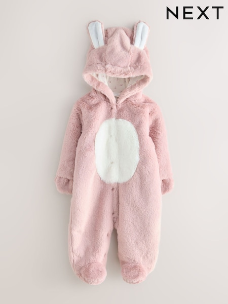 Pink - Faux Fur Bunny Pramsuit (0mths-2yrs) (AN1723) | 43 € - 45 €
