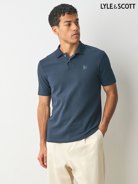 Lyle & Scott Blue Jacquard Sovereign Polo Shirt (AN1733) | €93